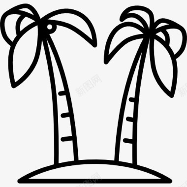 两棵棕榈树岛图标图标