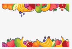 彩色夏季水果边框矢量图素材