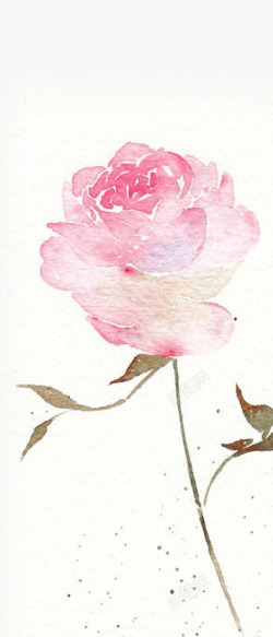 手绘粉色分层创意花朵素材