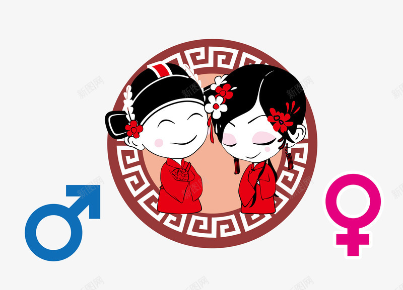 古代卡通新人png免抠素材_88icon https://88icon.com 卡通手绘 古代 新郎新娘