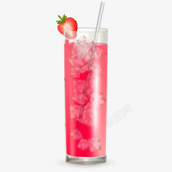 夏日饮品草莓汁素材