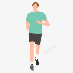 男孩跑步运动健身素材