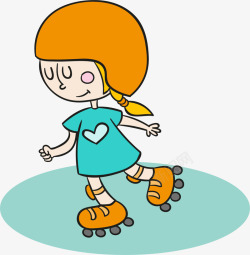 儿童板鞋蓝色可爱轮滑女孩高清图片