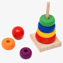 磁力早教益智玩具彩虹塔层层叠高清图片