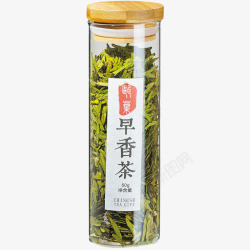 一瓶绿茶叶素材