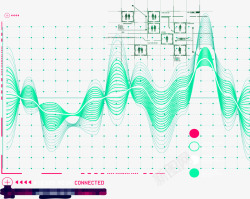 荧光绿波动曲线图素材
