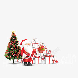 圣诞节老人和礼物素材