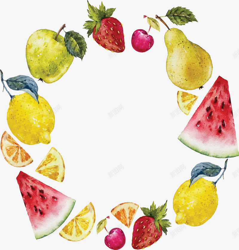 美味手绘水彩水果矢量图ai免抠素材_88icon https://88icon.com 夏季 手绘风 水彩水果 水果 矢量png 美味水果 矢量图