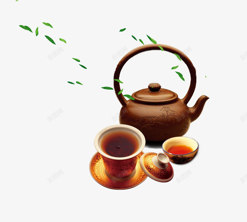 中国传纹文化png免抠素材_88icon https://88icon.com 茶具 茶叶 茶壶