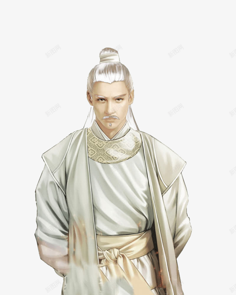 白发古装男子png免抠素材_88icon https://88icon.com 中国风 古代 古装 手绘 插画 男