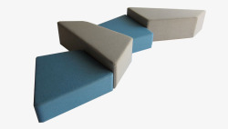 蓝灰色块拼接装饰沙发素材