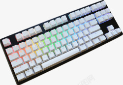 白色彩色机械键盘素材