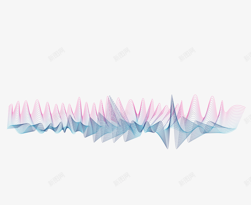 双色声波曲线png免抠素材_88icon https://88icon.com PNG图片 声波 声波曲线 声波纹 声音 曲线 矢量素材 红色 蓝色 音频