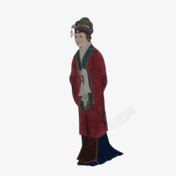 中国风手绘古代女子红楼梦插画免素材