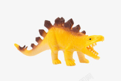 黄色带刺的恐龙玩具塑胶制品实物素材