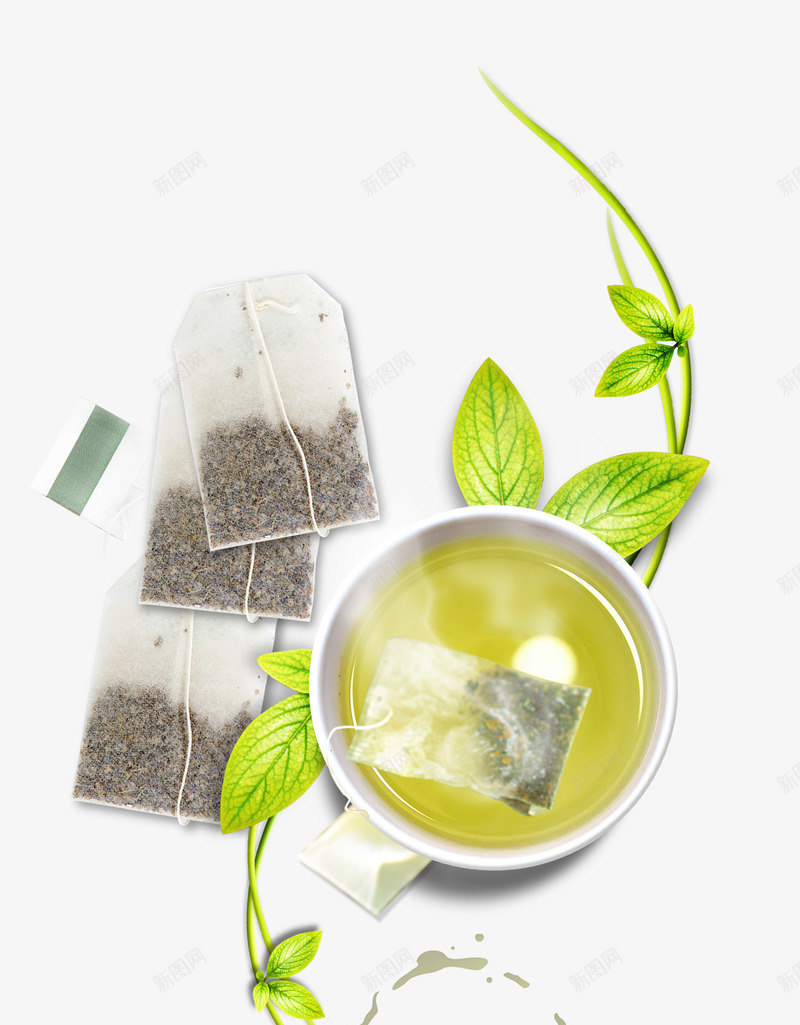 茶叶包花茶psd免抠素材_88icon https://88icon.com 叶 暖饮 泡茶 热气 绿叶 花茶 茶 茶叶 茶叶包 茶杯