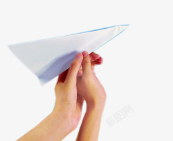 双手放飞纸飞机素材