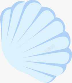 贝壳海贝蓝色卡通扁平贝壳高清图片