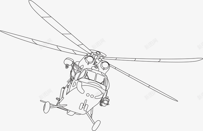 手绘直升机插画矢量图ai免抠素材_88icon https://88icon.com 卡通 手绘 直升机插画 直升机设计 飞机 飞行 矢量图