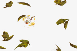 彩绘茶叶无缝背景装饰矢量图素材