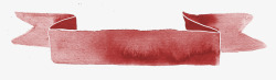 手绘红色丝带标签素材