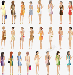 24款时尚女性矢量图素材
