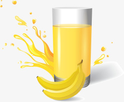 鲜榨果汁黄色香蕉汁素材