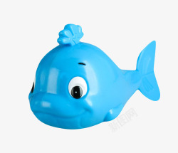 蓝色大眼睛海豚玩具塑胶制品实物素材