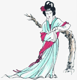 宫女图中国人物画高清图片