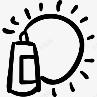 夏季防晒乳液瓶的轮廓图标图标