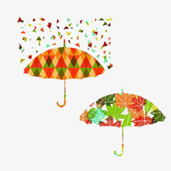 枫叶拼图雨伞高清图片