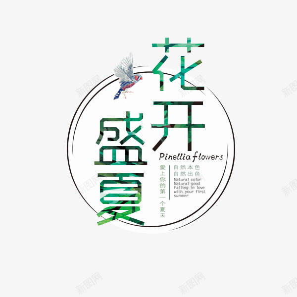 盛夏花开文案排版png免抠素材_88icon https://88icon.com 商场 夏季促销 小清新 文案 装饰