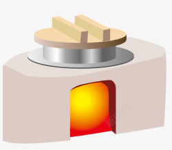 中国北方古代锅灶矢量图素材