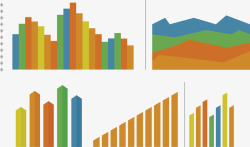 彩色数据图表组合素材