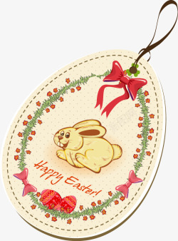 复活节兔子徽章素材