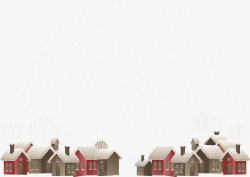 冬季多彩村庄房屋素材
