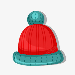 红色卡通毛线帽子素材