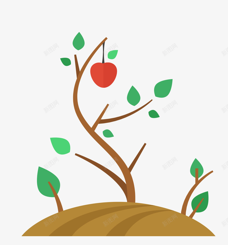 手绘彩色苹果树png免抠素材_88icon https://88icon.com 彩色 手绘 手绘彩色苹果树 树木 水果树 苹果树