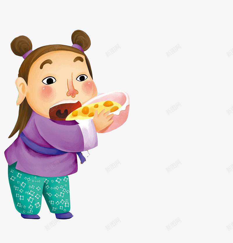 手绘吃食物的小孩png免抠素材_88icon https://88icon.com 古代 小孩 美味 美食 食物 餐具