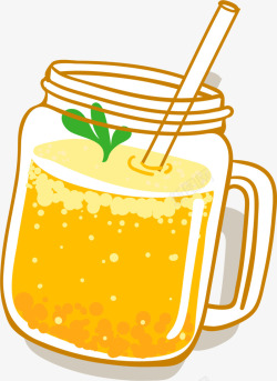夏季饮料一杯橙汁素材