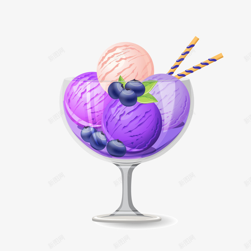 夏季紫色冰淇淋球png免抠素材_88icon https://88icon.com 冰淇淋球 夏季雪糕 紫色冰淇淋 背景装饰