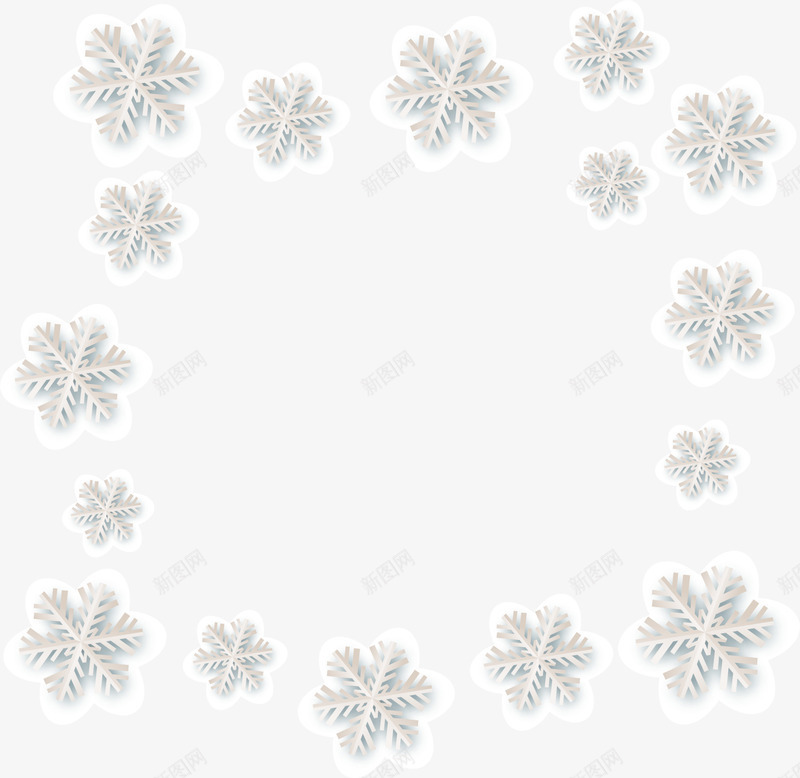 白色雪花框架png免抠素材_88icon https://88icon.com 免抠PNG 冬季 框架 白色 边框纹理 雪花