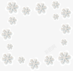 白色雪花框架素材
