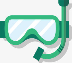 绿色夏季潜水泳镜矢量图素材