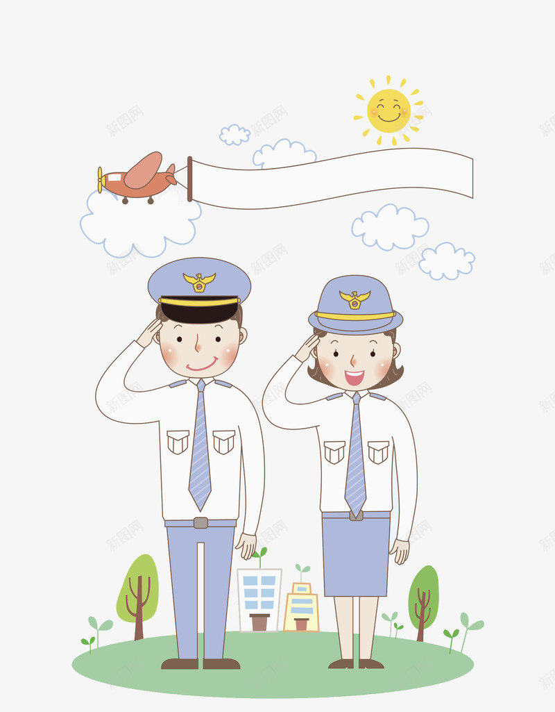 敬礼的警察图png免抠素材_88icon https://88icon.com 制服 卡通 可爱的 帅气的 条幅 警察 飞机 高兴地