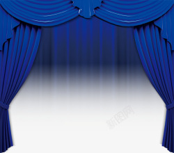 蓝色舞台幕布素材