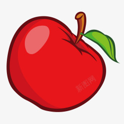红色质感卡通苹果素材