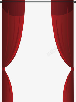 舞台上的红色幕布矢量图素材