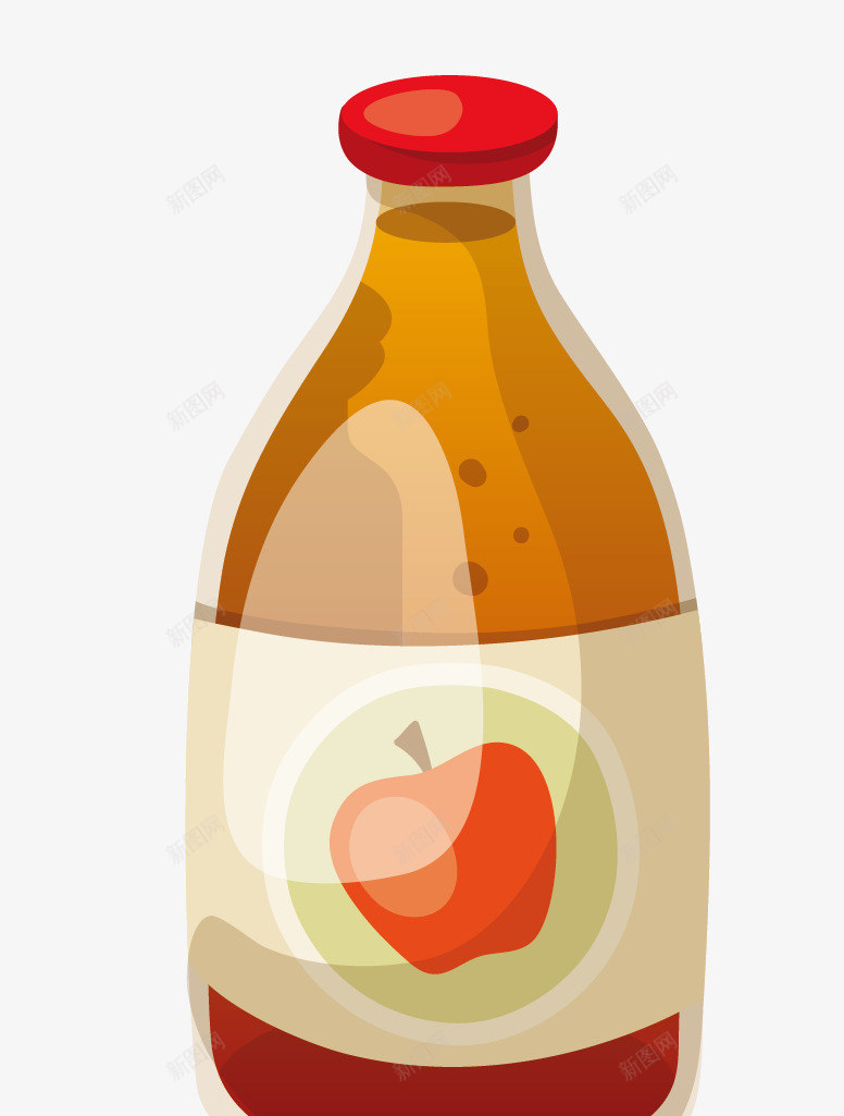 苹果醋png免抠素材_88icon https://88icon.com 卡通 苹果醋 食物