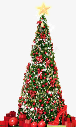 彩色冬季圣诞树装饰素材